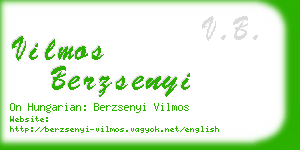 vilmos berzsenyi business card